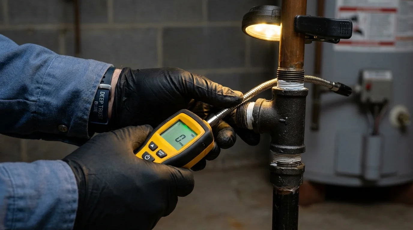 Gas leak detection with electronic sniffer by Johns Plumbing LLC in Phoenix